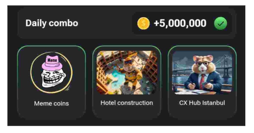Today's Hamster Kombat daily combo cards for September 3
